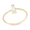 Thumbnail Image 1 of 10K Gold CZ Tapered Ring - Size 7