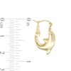 Dolphin Hoop Earrings in 10K Hollow Gold