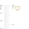 Thumbnail Image 2 of Freshwater Cultured Pearl Center Heart Earrings in 10K Hollow Gold