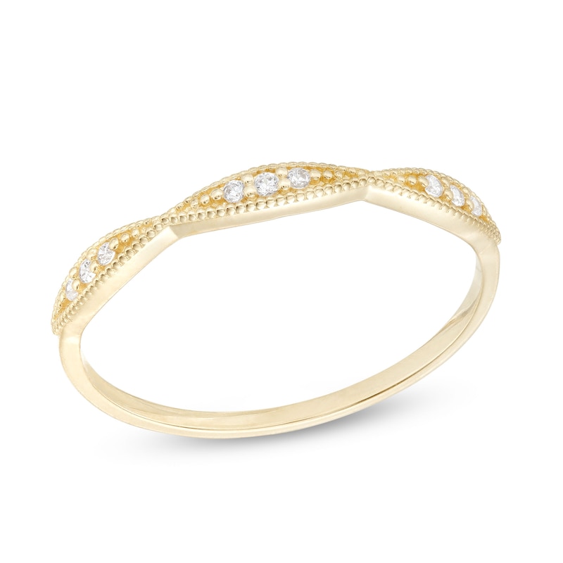 Cubic Zirconia Marquise Twist Ring in 10K Gold