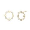 Cubic Zirconia Beaded Circle Stud Earrings in 10K Gold