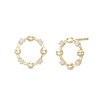 Thumbnail Image 1 of Cubic Zirconia Beaded Circle Stud Earrings in 10K Gold