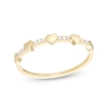 Cubic Zirconia Heart Band Ring in 10K Gold
