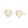 Thumbnail Image 1 of Cubic Zirconia Diamond-Cut Heart Stud Earrings in 10K Gold
