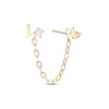 Thumbnail Image 1 of Cubic Zirconia Love Chain Single Earring in 10K Semi-Solid Gold