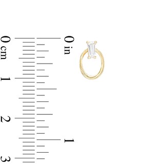 Cubic Zirconia Tapered Circle Stud Earrings in 10K Gold