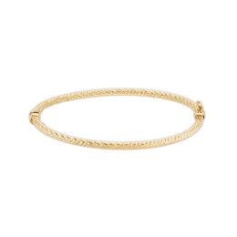 3mm Hammered Bangle Bracelet in Sterling Silver with 10K Gold Plate