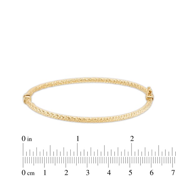 3mm Hammered Bangle Bracelet in Sterling Silver with 10K Gold Plate