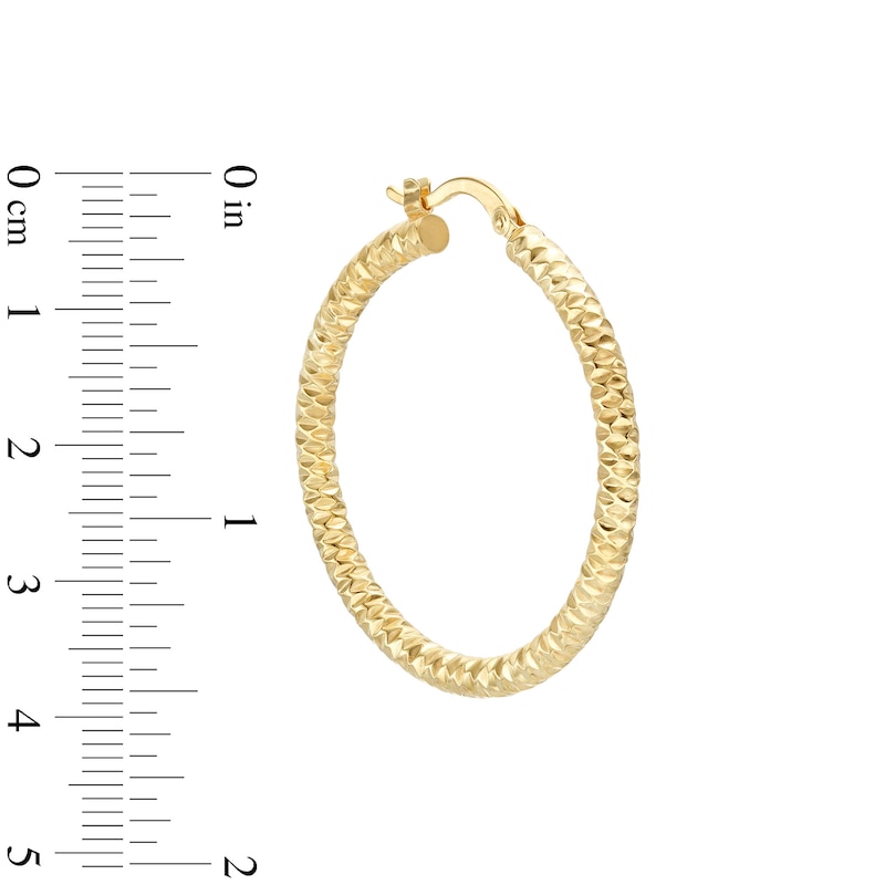 10K Gold Bonded Sterling Silver Diamond-Cut Hoops