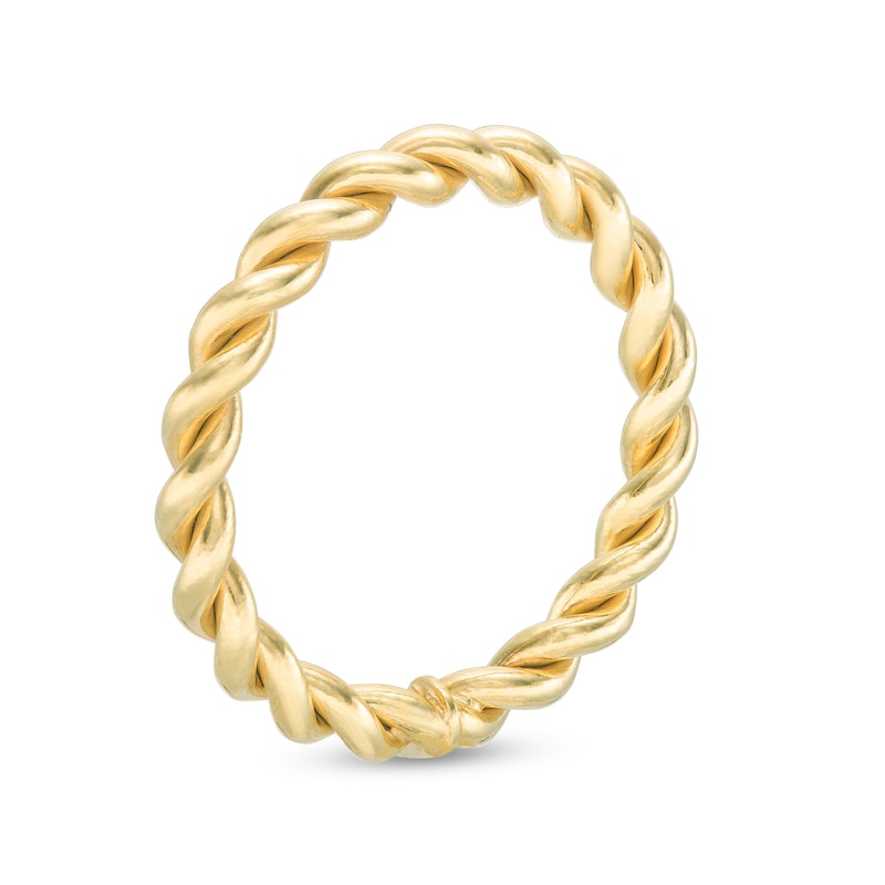 Twist Ring Band in Hollow Sterling Silver with 10K Gold Plate