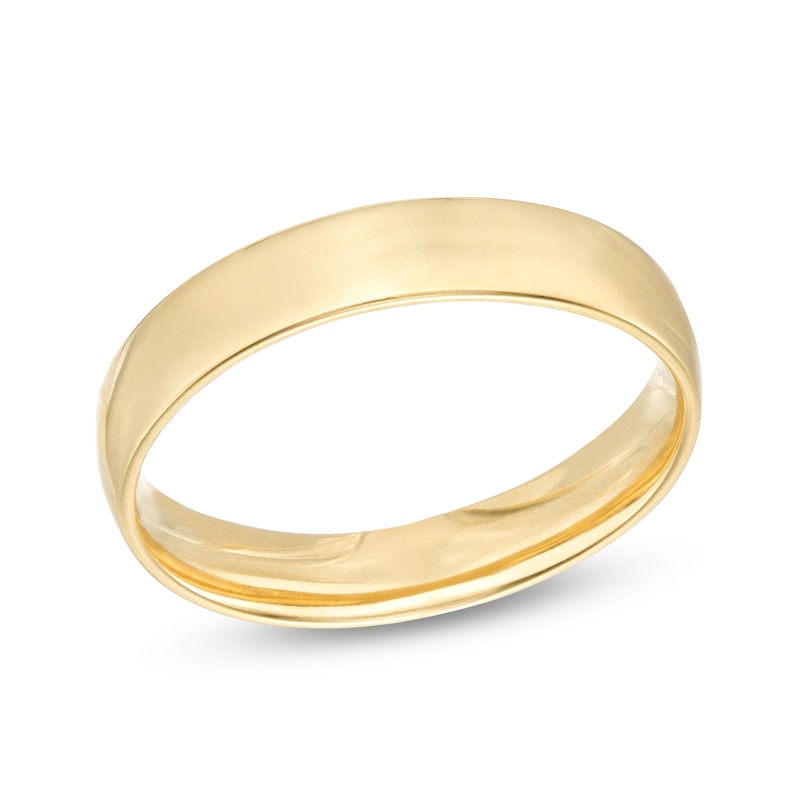 Polished Gold Band Ring in Hollow Stering Silver with 10K Plate