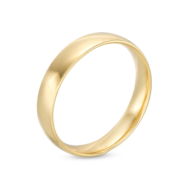 Polished Gold Band Ring in Hollow Stering Silver with 10K Plate