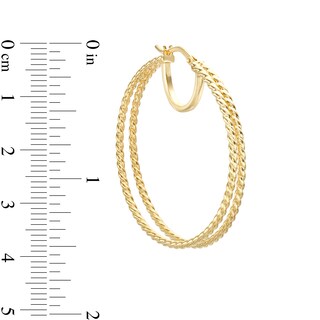 Split Twist Hoop Earrings in Hollow Sterling Silver with 10K Gold Plate