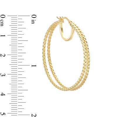 Split Twist Hoop Earrings in Hollow Sterling Silver with 10K Gold Plate