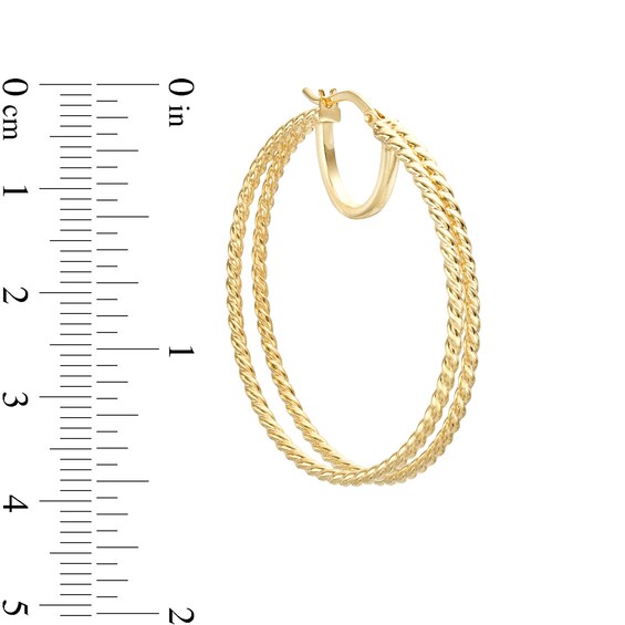 Split Twist Hoop Earrings in Hollow Sterling Silver with 10K Gold Plate