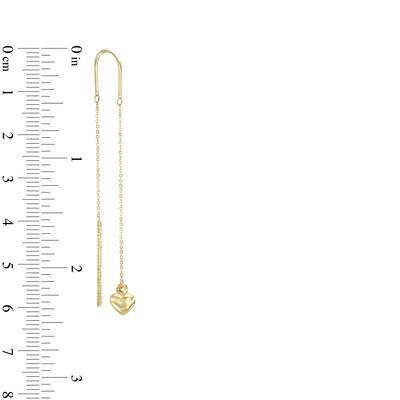 Heart Threader Earrings in 10K Gold