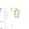 Thumbnail Image 1 of ​​​​​​​1/20 CT. T.W. Diamond Cuban Chain Huggie Hoop Earrings in Sterling Silver with 14K Gold Plate