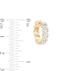 Thumbnail Image 2 of ​​​​​​​1/20 CT. T.W. Diamond Cuban Chain Huggie Hoop Earrings in Sterling Silver with 14K Gold Plate