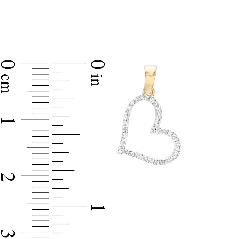 ​​​​​​​10K Solid Gold 1/20 CT. T.W. Diamond Heart Necklace Charm