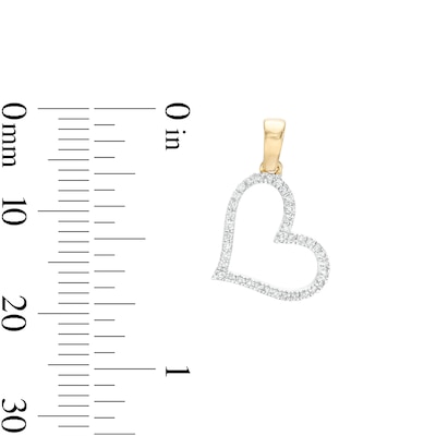 10K Gold 1/20 CT. T.W. Diamond Heart Necklace Charm