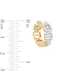 Thumbnail Image 1 of ​​​​​​​1/20 CT. T.W. Diamond Buckle Huggie Hoop Earrings in Sterling Silver with14K Gold Plate