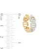 Thumbnail Image 2 of ​​​​​​​1/20 CT. T.W. Diamond Buckle Huggie Hoop Earrings in Sterling Silver with14K Gold Plate