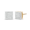 Diamond Accent Square Stud Earrings in Sterling Silver with 14K Gold Plate