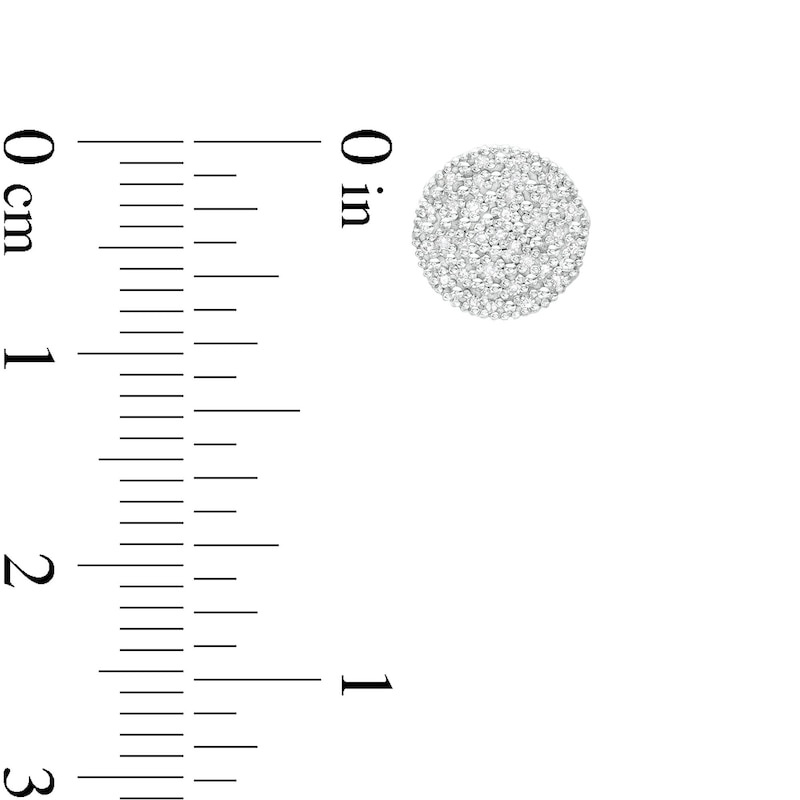Main Image 2 of 1/10 CT. T.W. Diamond Round Raised Edge Stud Earrings in Sterling Silver with 14K Gold Plate