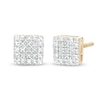 Thumbnail Image 0 of 1/20 CT. T.W. Diamond Pavé Square Stud Earrings in Sterling Silver with 14K Gold Plate