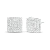 Thumbnail Image 0 of 1/10 CT. T.W. Diamond Pavé Square Stud Earrings in Sterling Silver