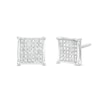 1/10 CT. T.W. Diamond Concave Square Stud Earrings in Sterling Silver