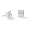 Thumbnail Image 0 of 1/10 CT. T.W. Diamond Concave Square Stud Earrings in Sterling Silver