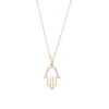 Thumbnail Image 1 of 1/10 CT. T.W. Diamond Hamsa Pendant Necklace in 10K Gold