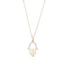 Thumbnail Image 0 of 1/10 CT. T.W. Diamond Hamsa Pendant Necklace in 10K Gold