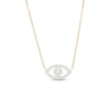 Thumbnail Image 1 of ​​​​​​​1/20 CT. T.W. Diamond Evil Eye Pendant Necklace in Sterling Silver with 14K Gold Plate