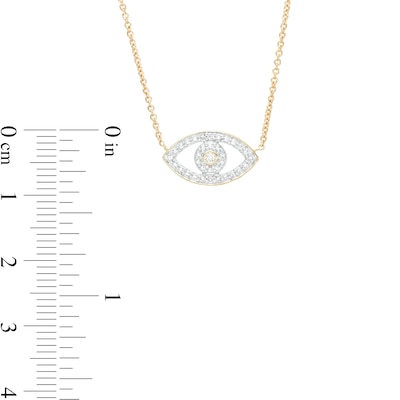 ​​​​​​​1/20 CT. T.W. Diamond Evil Eye Pendant Necklace in Sterling Silver with 14K Gold Plate