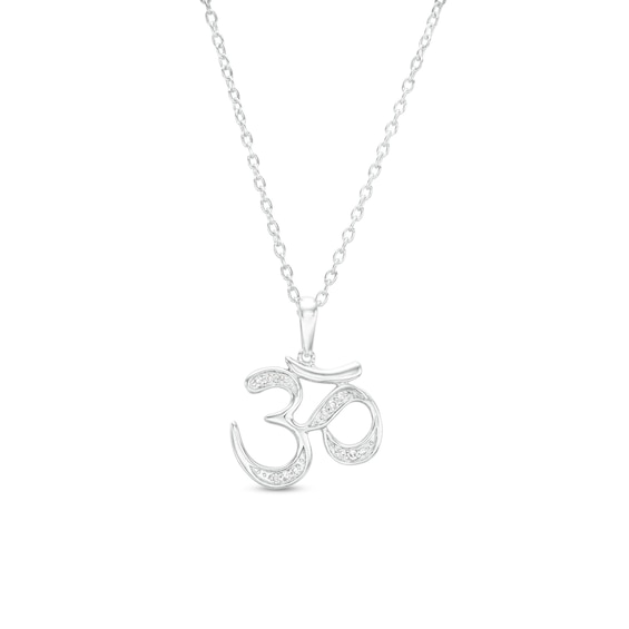 ​​​​​​​1/20 CT. T.W. Diamond Om Symbol Necklace in Sterling Silver
