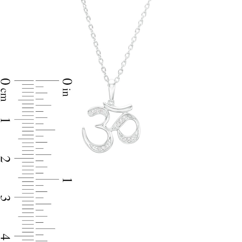 Main Image 2 of ​​​​​​​1/20 CT. T.W. Diamond Om Symbol Necklace in Sterling Silver