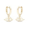 Thumbnail Image 1 of 1/20 CT. T.W. Diamond Eyelash Huggie Hoop Earrings in Sterling Silver with 14K Gold Plate