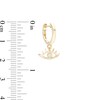 Thumbnail Image 2 of 1/20 CT. T.W. Diamond Eyelash Huggie Hoop Earrings in Sterling Silver with 14K Gold Plate