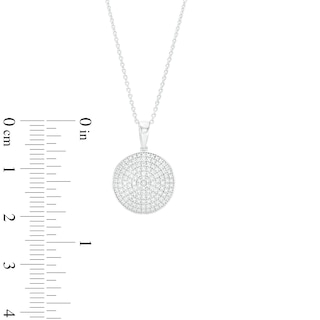Diamond Accent Beaded Circle Pendant Necklace in Sterling Silver