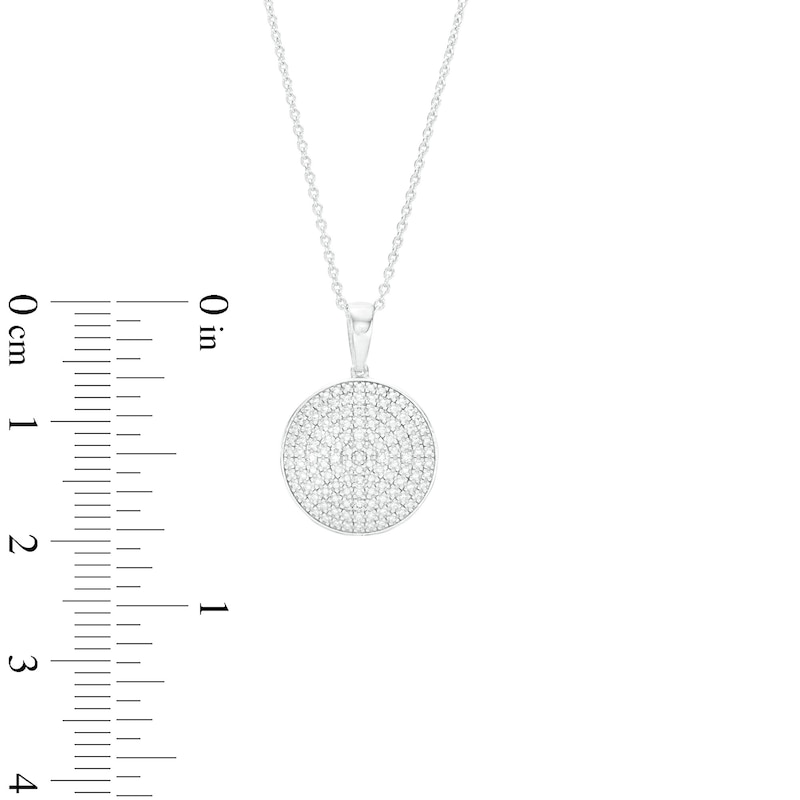 Main Image 2 of Diamond Accent Beaded Circle Pendant Necklace in Sterling Silver