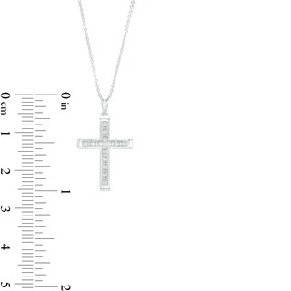 1/20 CT. T.W. Diamond Cross Necklace in Sterling Silver