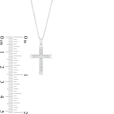 1/20 CT. T.W. Diamond Cross Necklace in Sterling Silver