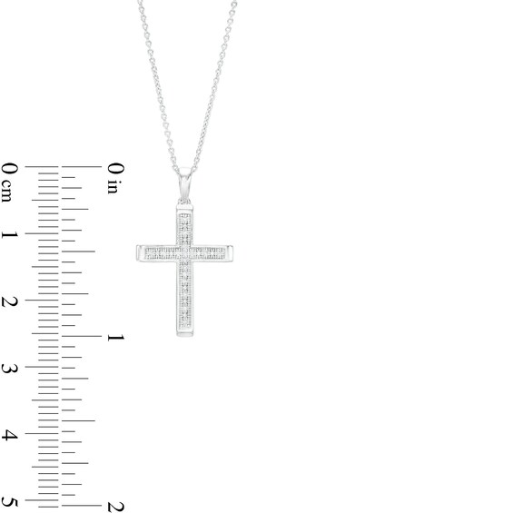 1/20 CT. T.W. Diamond Cross Necklace in Sterling Silver