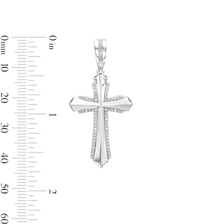 1/10 CT. T.W. Diamond Cross Necklace Charm in Sterling Silver