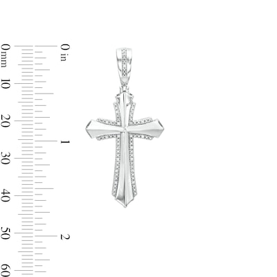 1/10 CT. T.W. Diamond Cross Necklace Charm in Sterling Silver