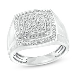 1/20 CT. T.W. Diamond Pavé Multi-Square Ring in Sterling Silver