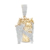 Thumbnail Image 1 of 1/20 CT. T.W. Diamond Jesus Crown Necklace Charm in Sterling Silver with 14K Gold Plate