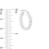 Thumbnail Image 2 of 15mm Diamond-Cut Hinged Hoop Earrings in Hollow Sterling Silver